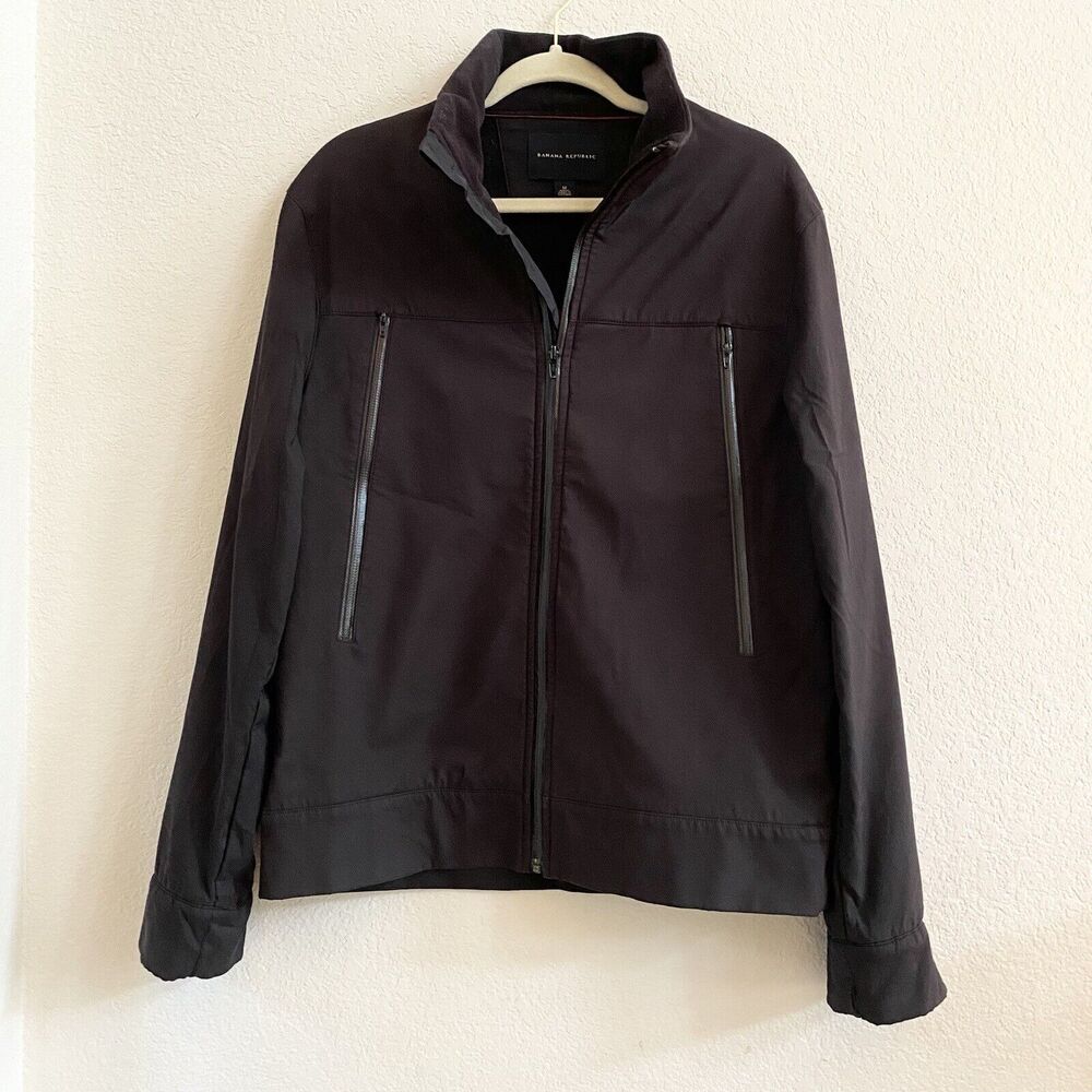 Banana Republic Men's Long Sleeve Black Full Zip Fleece Lined Jacket Size M